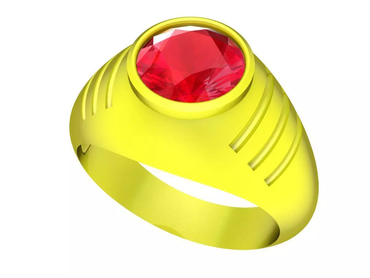 Lucky Chinese Diamond Men Ring 4990A 3D print model_0