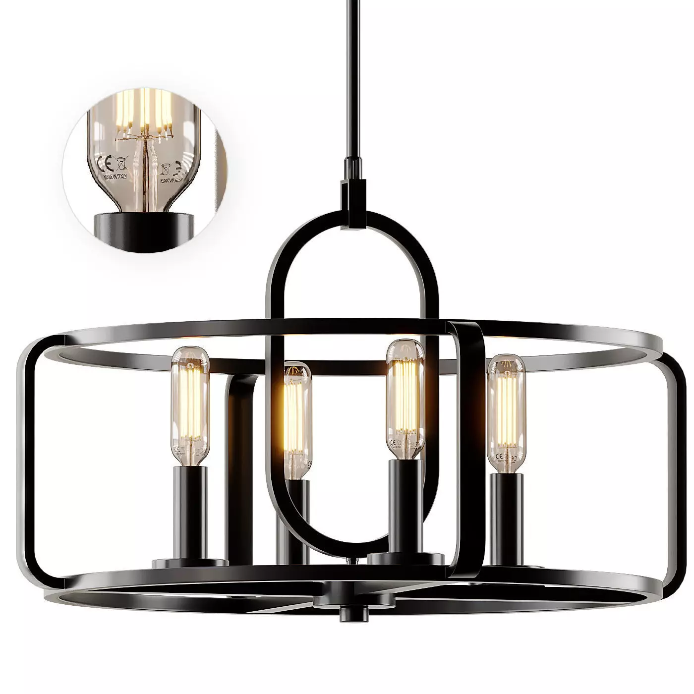 Santina Pendant Semi-Flushmount by Savoy House 3D model_0