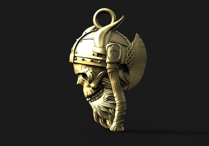 Viking skull pendant 3D print model