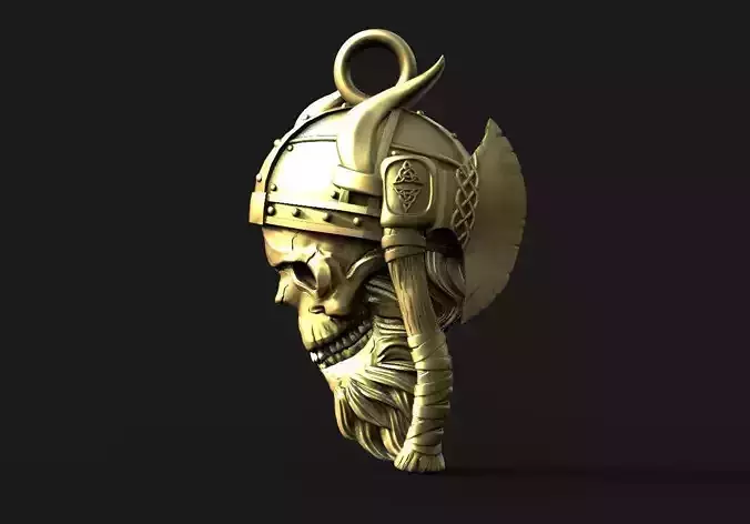 Viking skull pendant