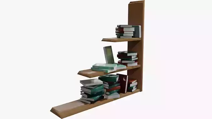 Cartoon Wall shelf with books