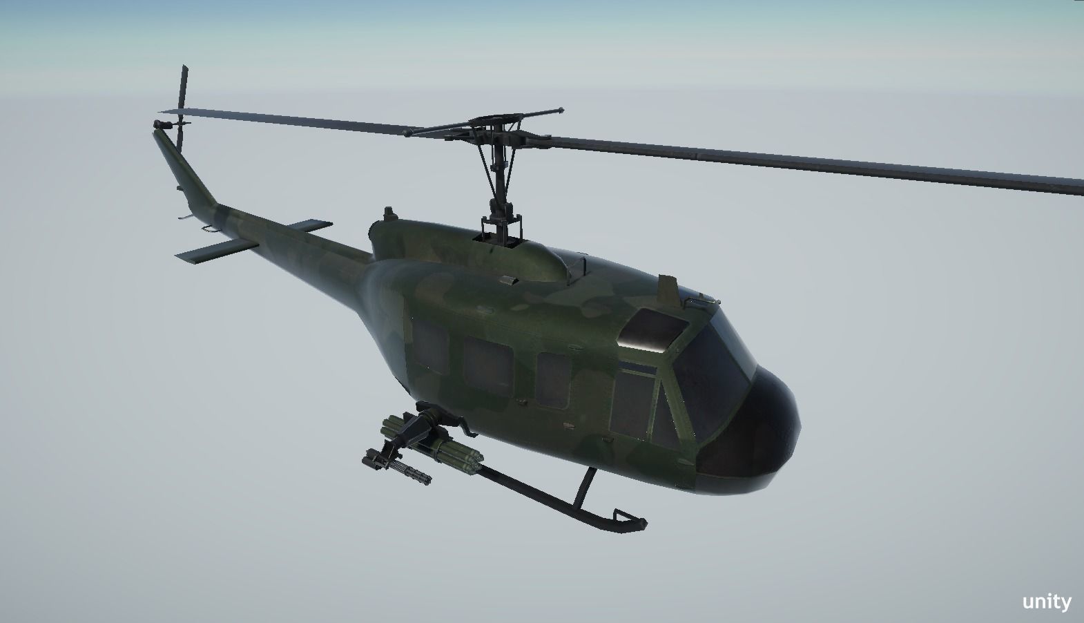 Helicopter Bell CH-118 Iroquois  lowpoly gameready Low-poly 3D model_5