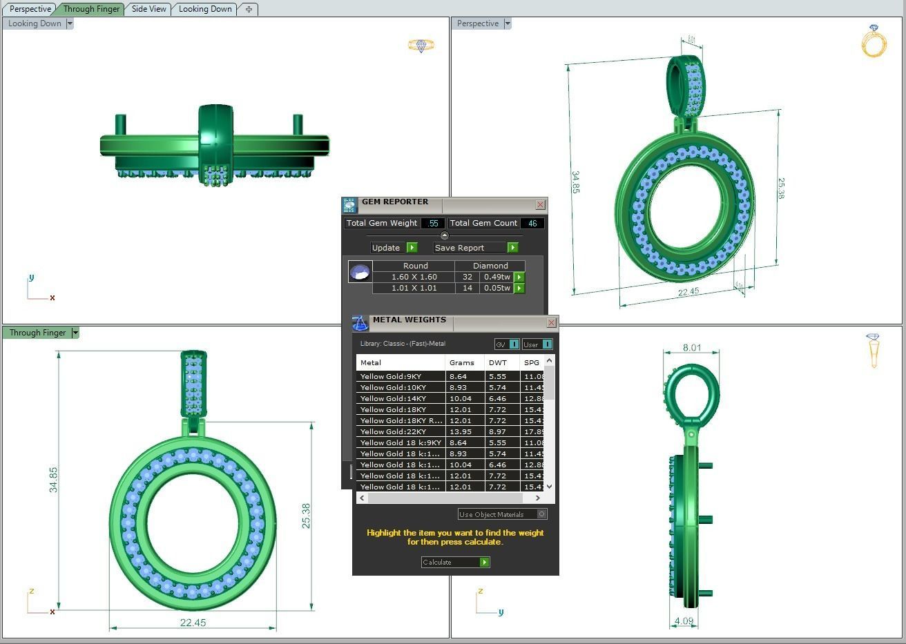 Alphabet Diamond pendant O 3D print model_11