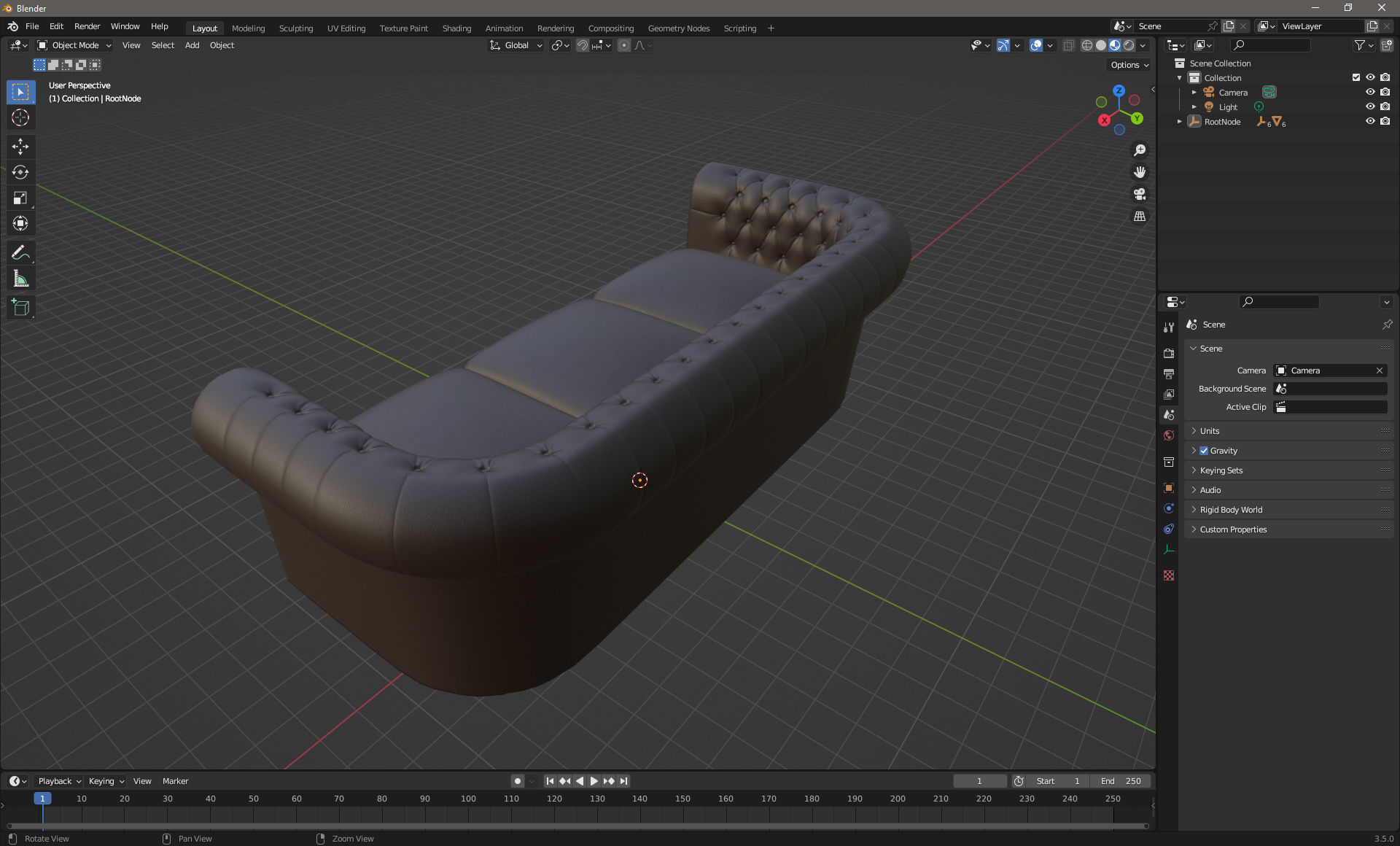 Sofa Giorgio Casa S223 Low-poly 3D model_12