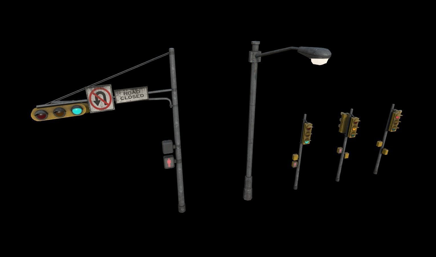 Street Props Pack 1 Low-poly 3D model_2
