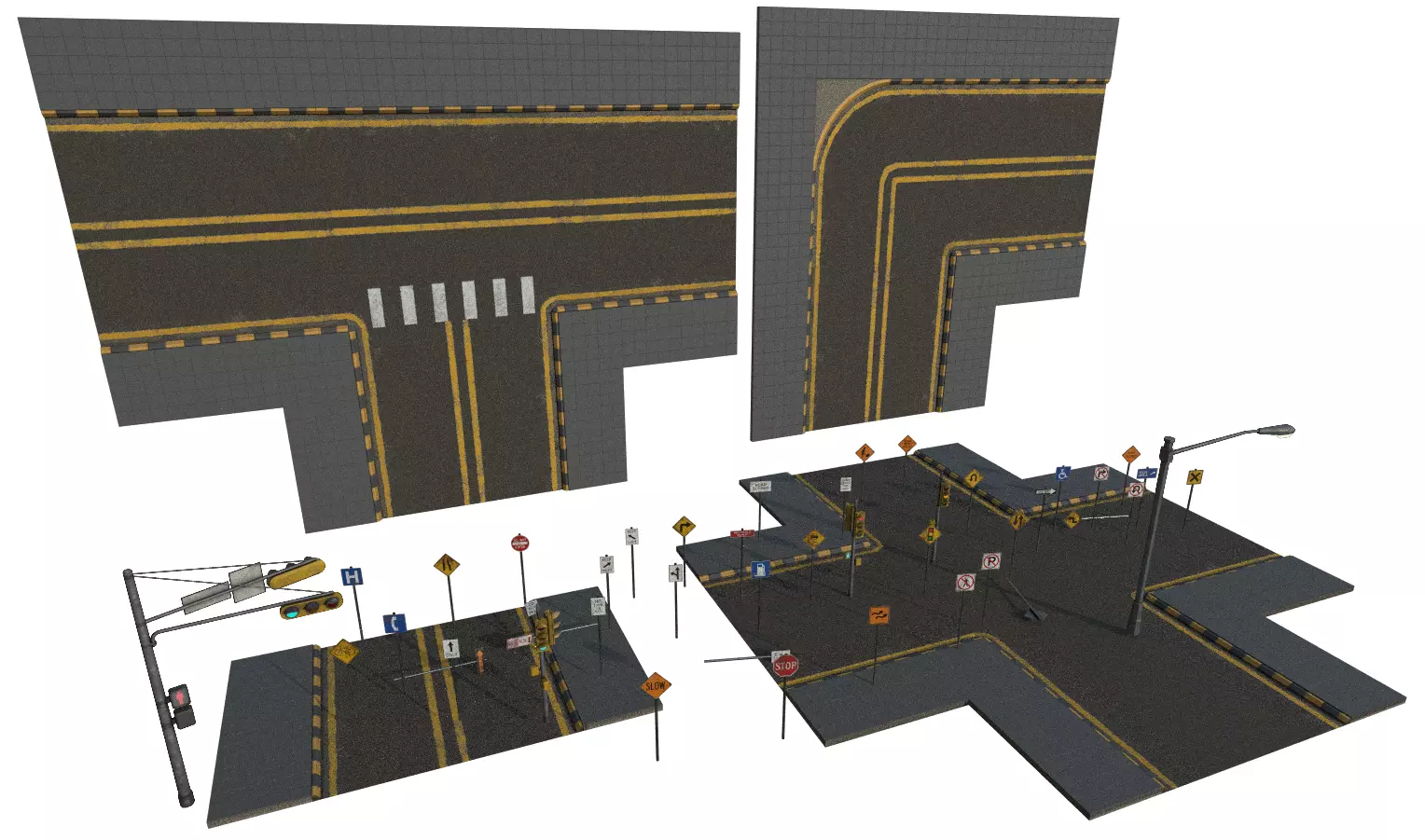 Street Props Pack 1 Low-poly 3D model_0