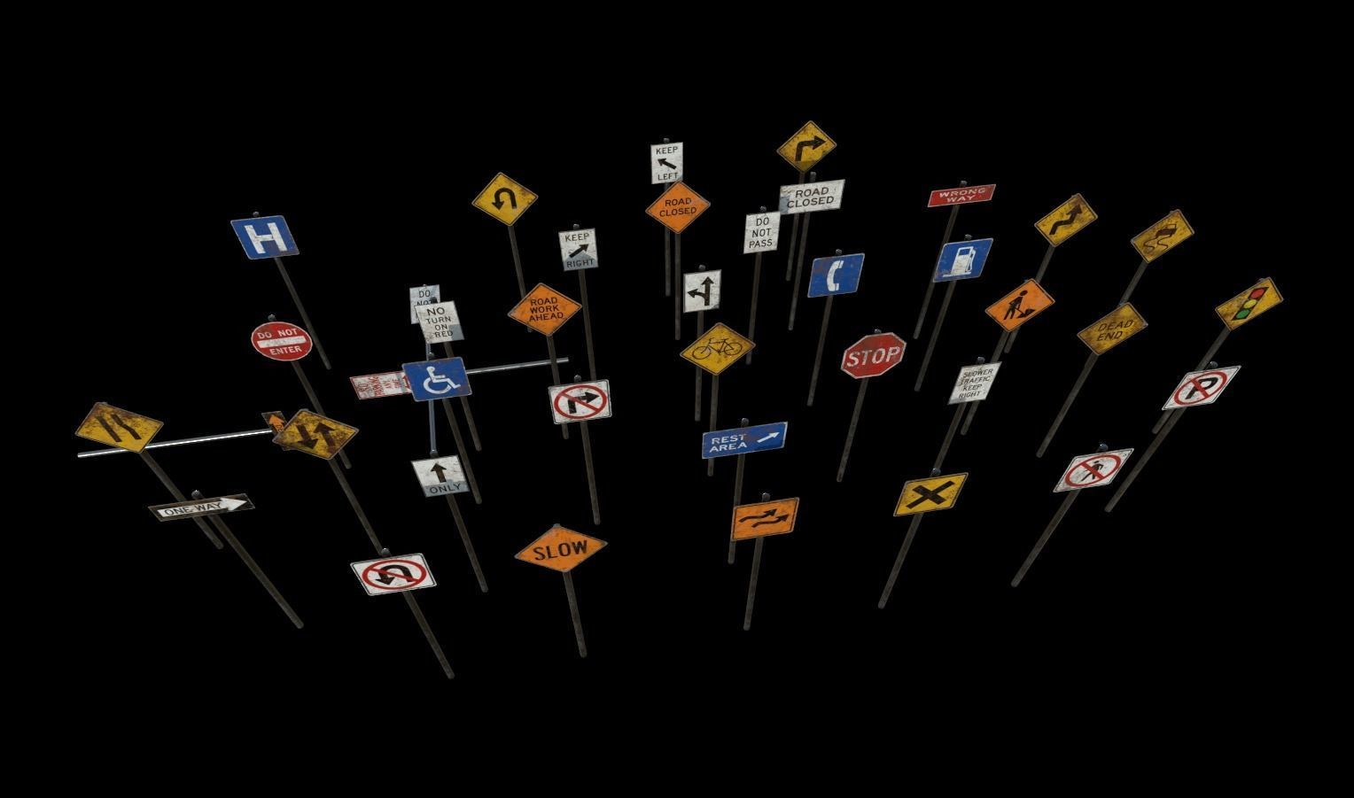 Street Props Pack 1 Low-poly 3D model_1