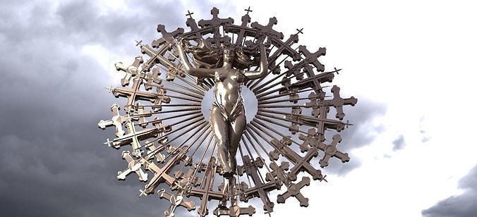 Arch Witch Sculpture Grand Low poly  Low-poly 3D model