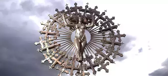 Arch Witch Sculpture Grand Low poly 