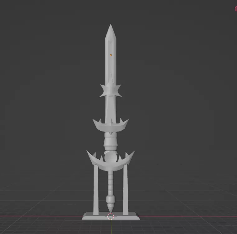 Star Sword with stand - letter opener 3D model_0