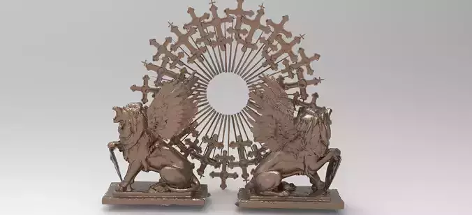 Lion pattern wall design Sculpture 3D model