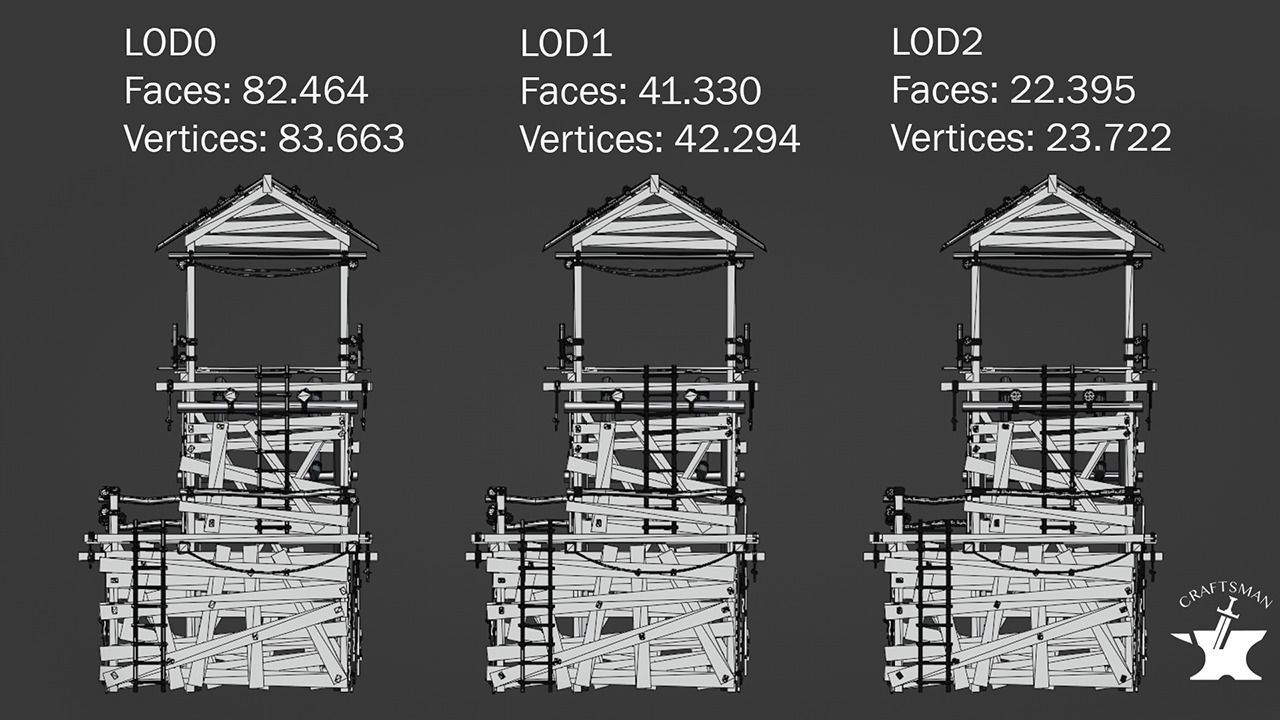 Realistic Medieval Watchtower Low-poly 3D model_13