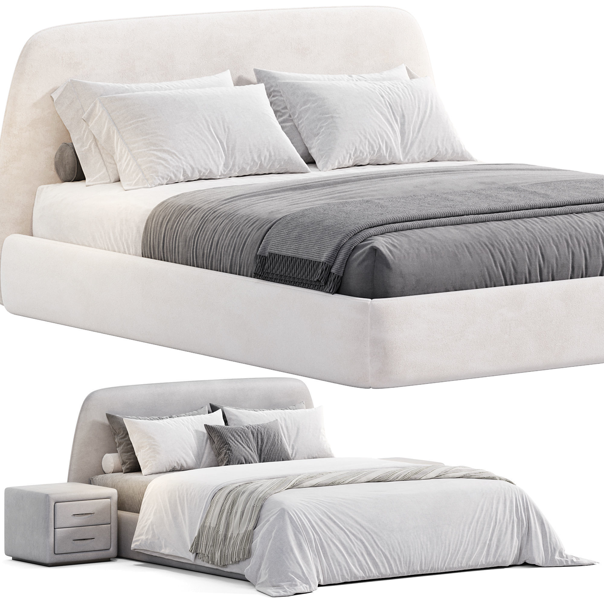 Bed boca slimbed 3D model_2