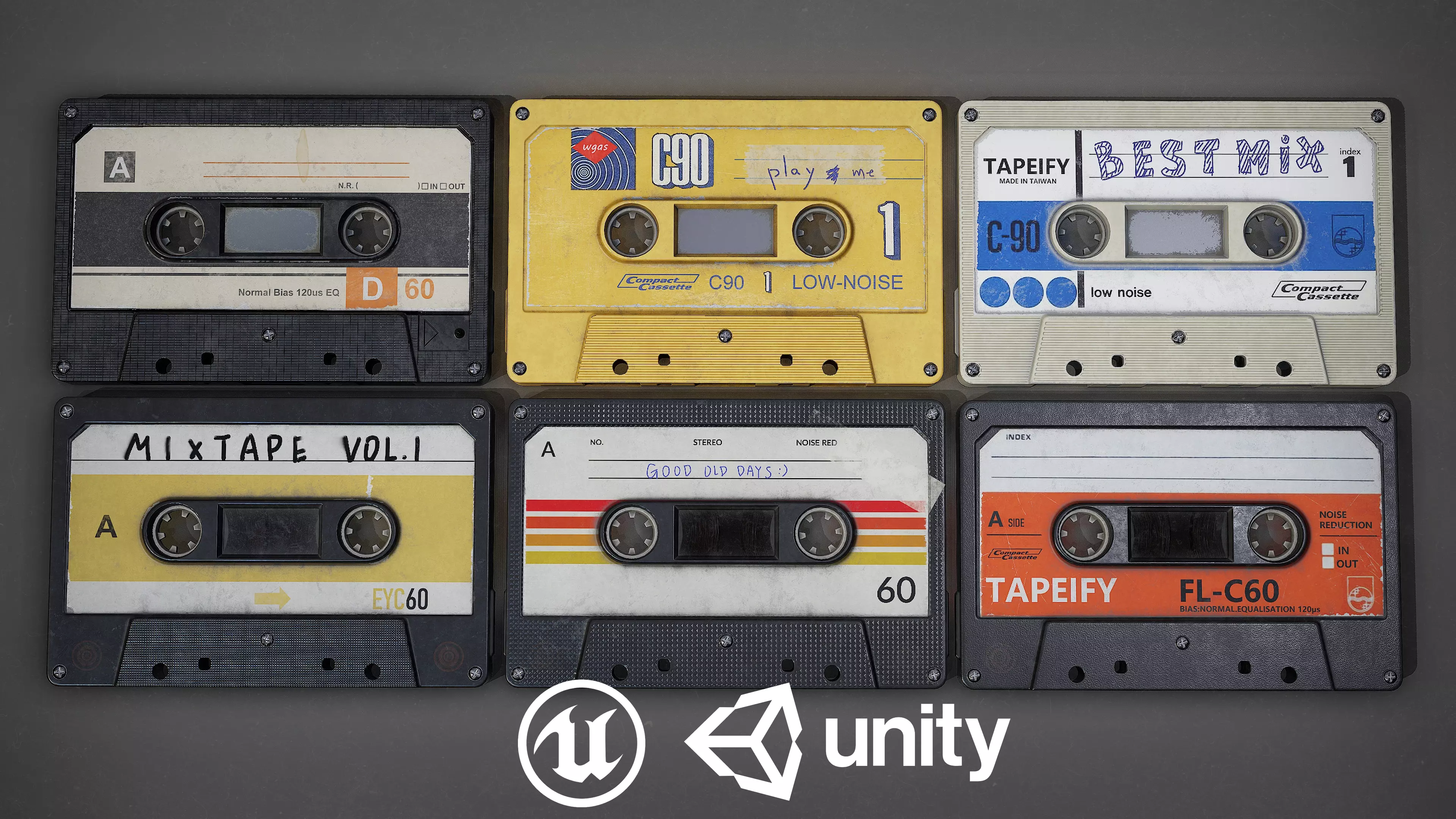 Cassette Tape-PBR Game Ready  Low-poly 3D model_0