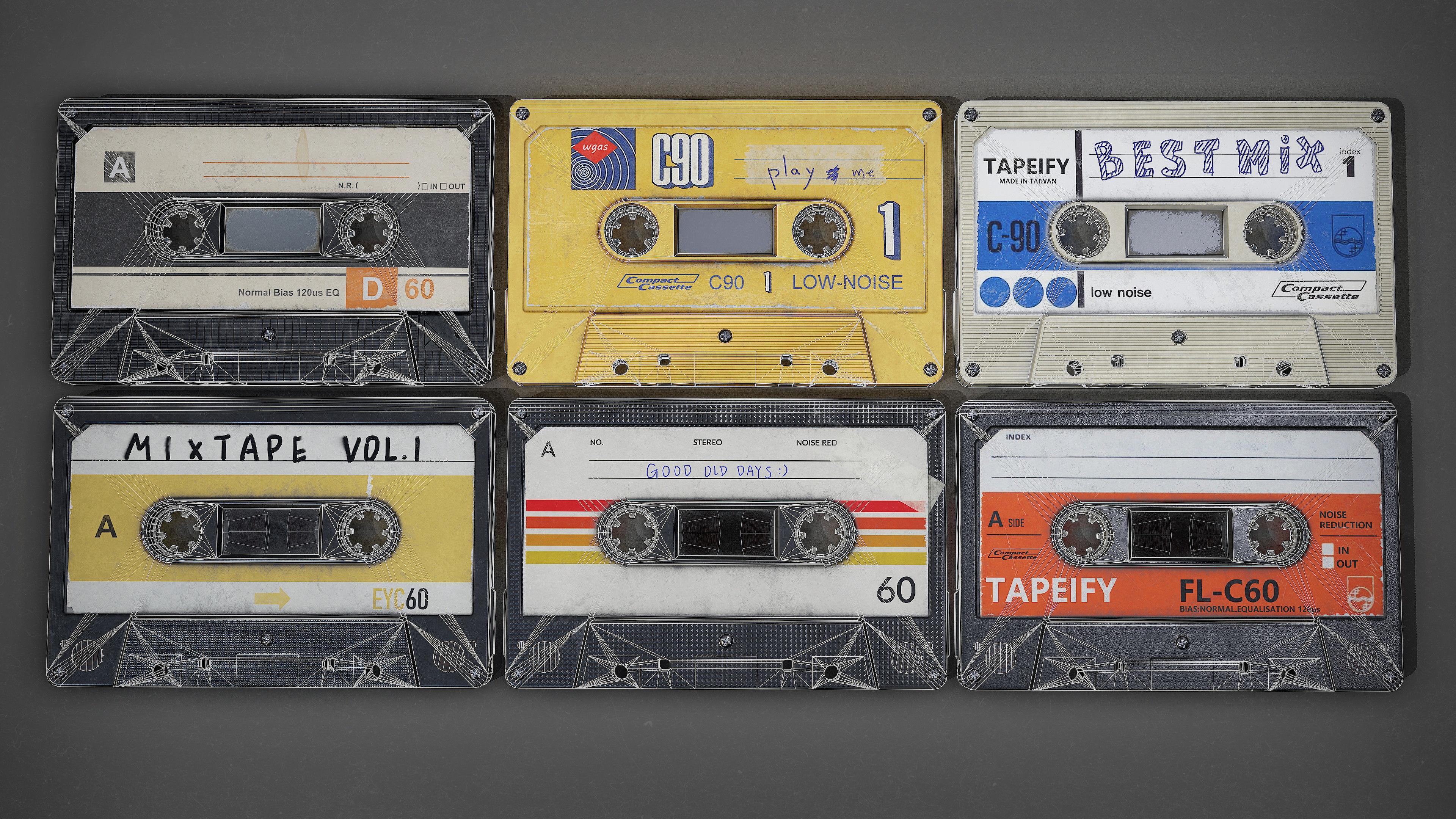 Cassette Tape-PBR Game Ready  Low-poly 3D model_5