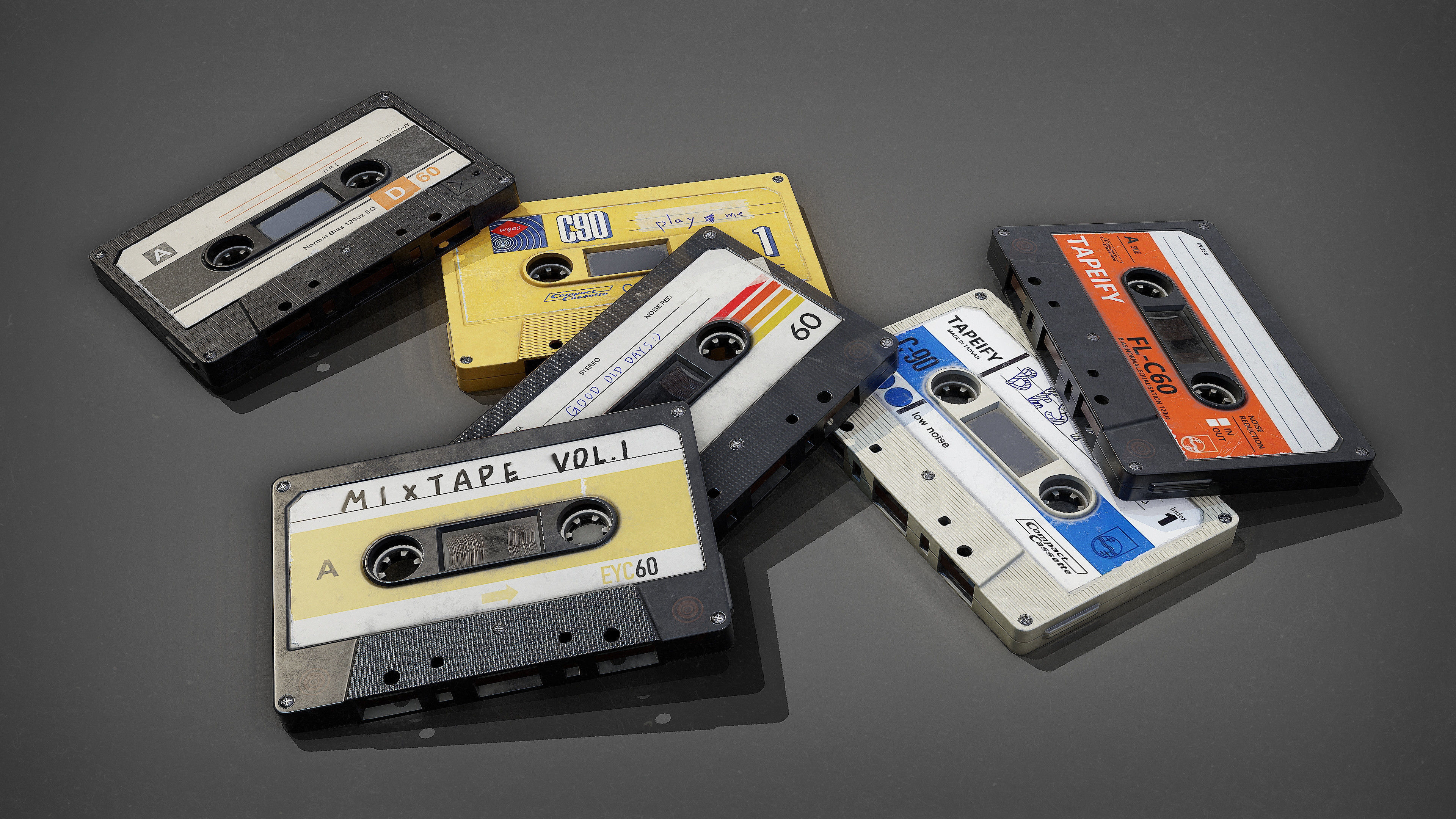 Cassette Tape-PBR Game Ready  Low-poly 3D model_4