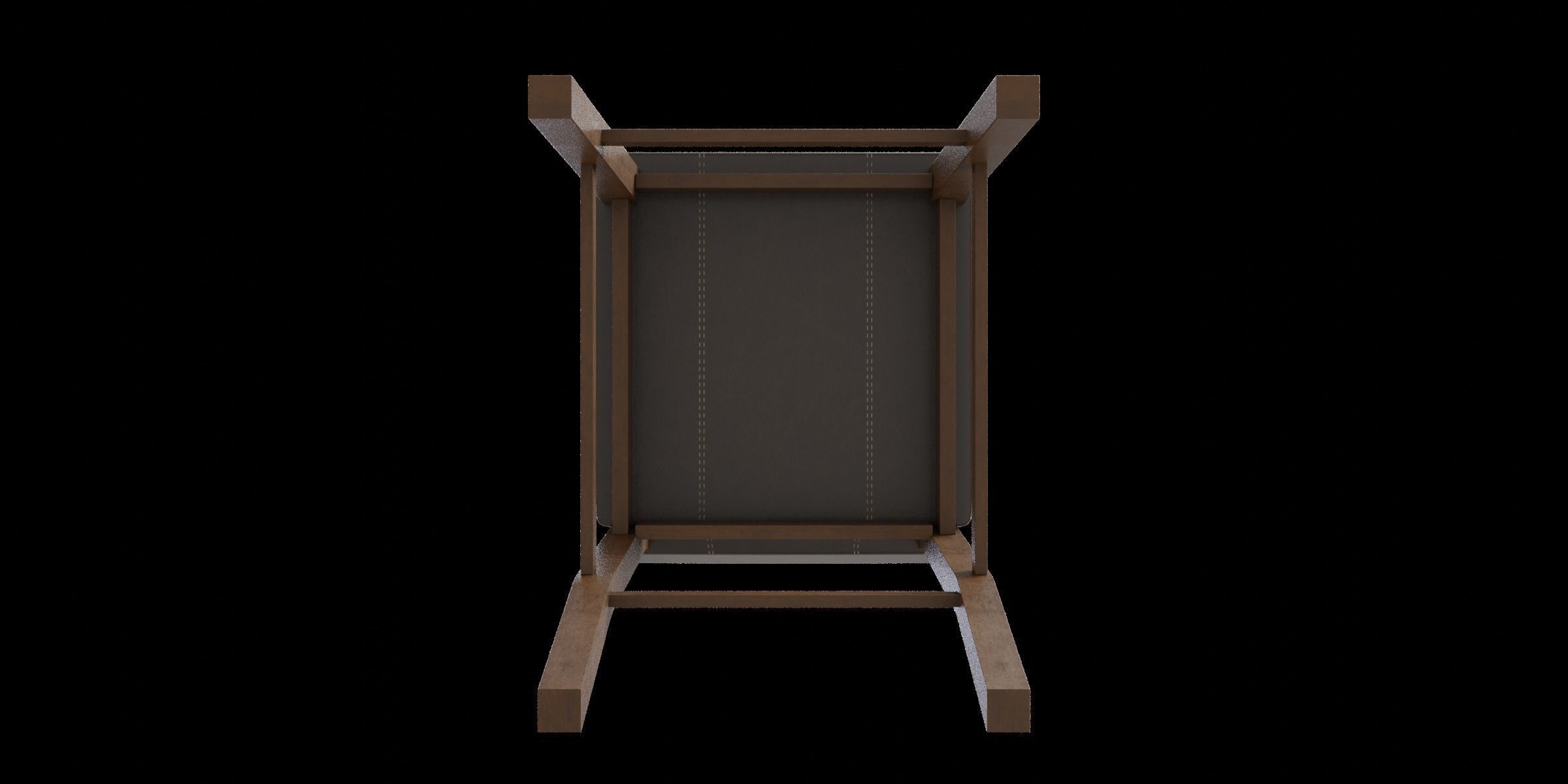 Butler Solid Wood Bar Counter Stool 3D model_2
