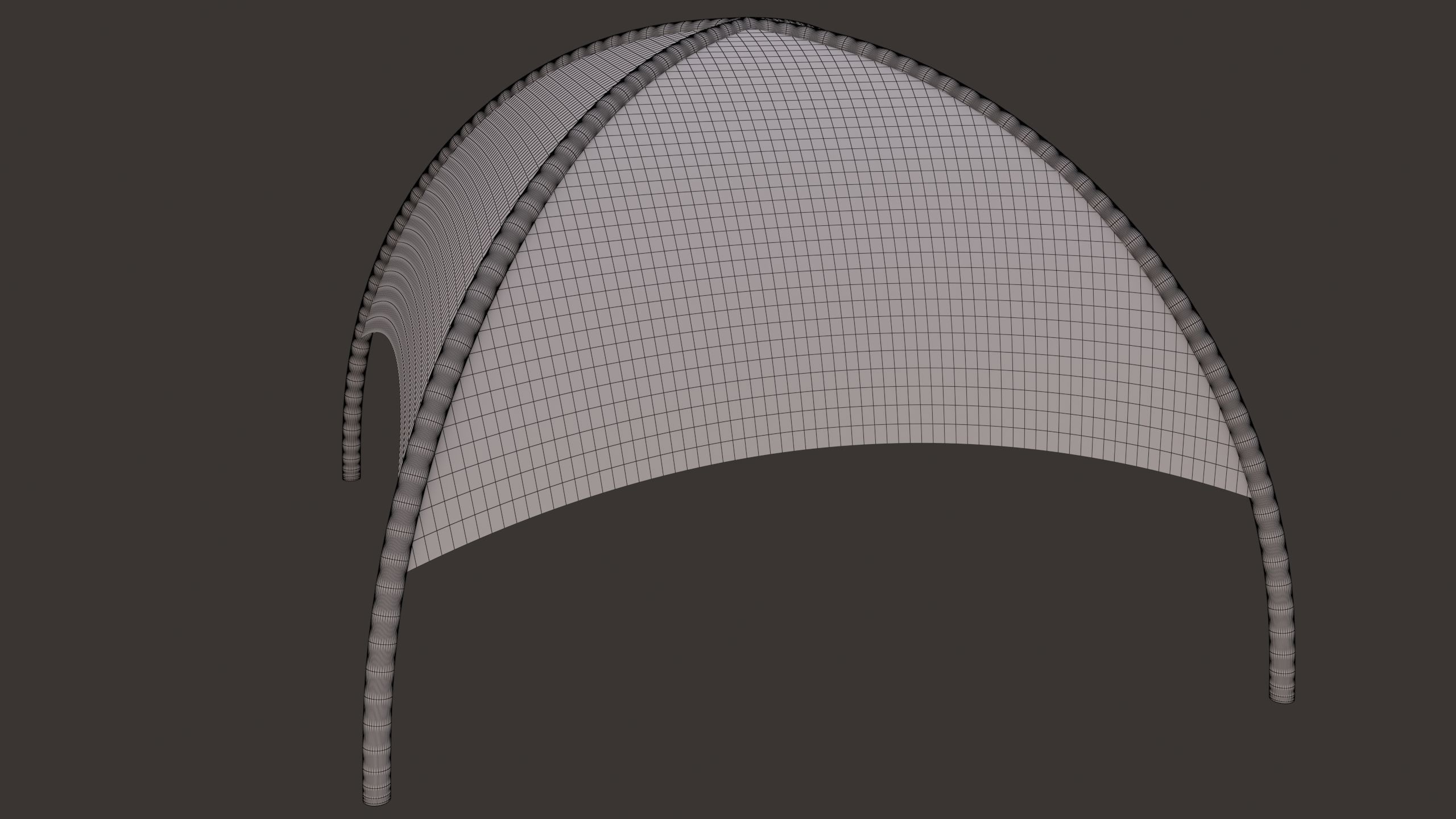 inflatable tent Low-poly 3D model_8