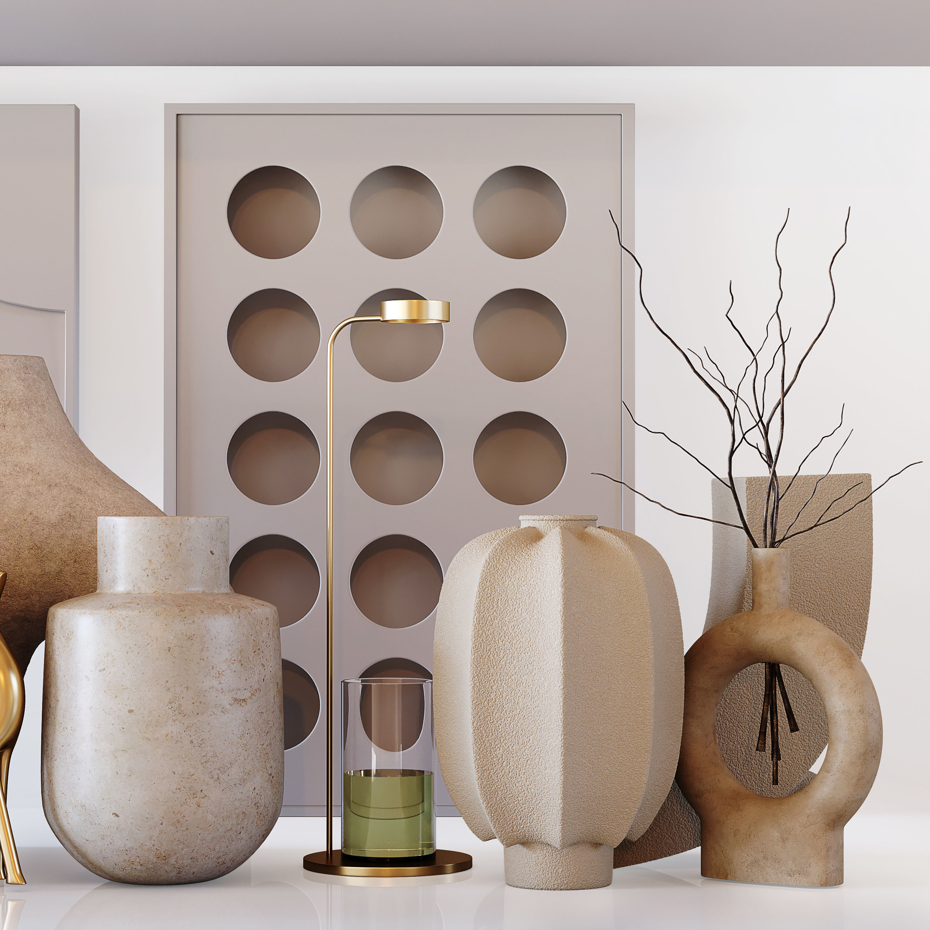 Collection Vase Decorative Low-poly 3D model_10