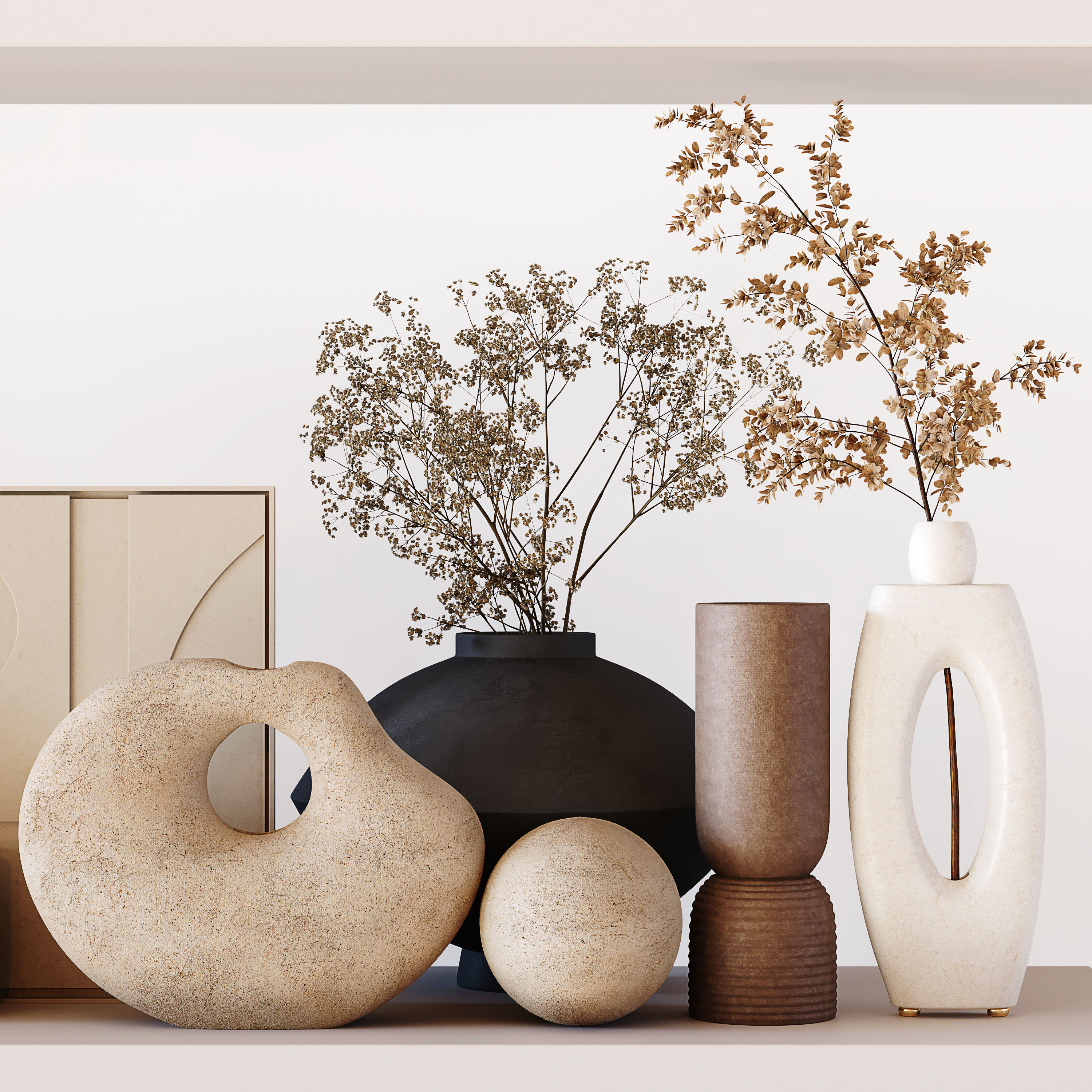 Collection Vase Decorative Low-poly 3D model_1