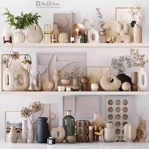 Collection Vase Decorative Low-poly 3D model