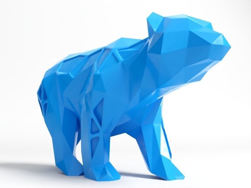 Polygon Bear 3D print model_1