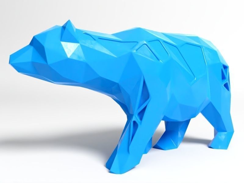 Polygon Bear 3D print model_3