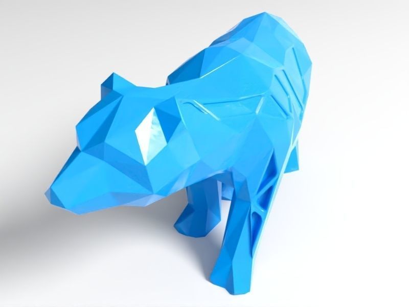 Polygon Bear 3D print model_2