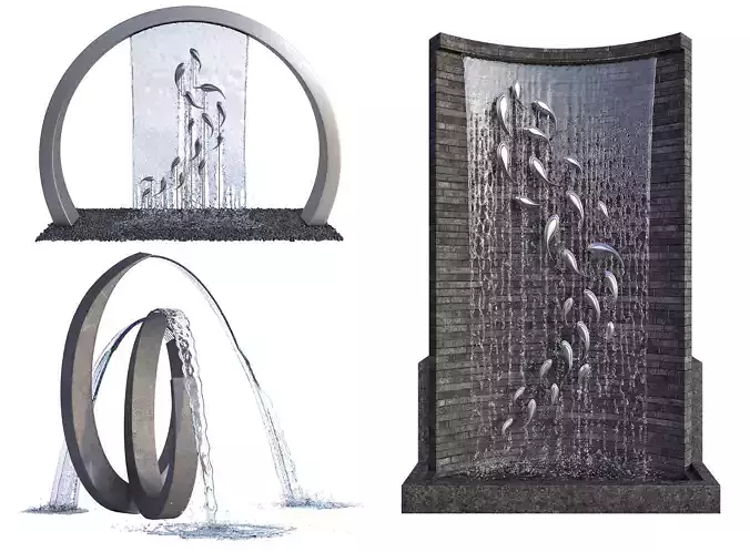 3 Fountain Figures 3D model