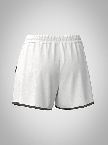 White sporty shorts 3D model