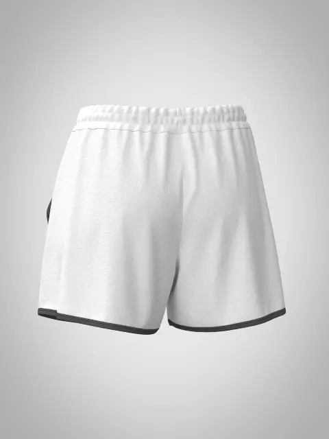 White sporty shorts 3D model_0