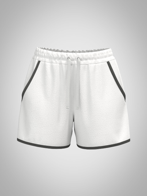 White sporty shorts 3D model_1