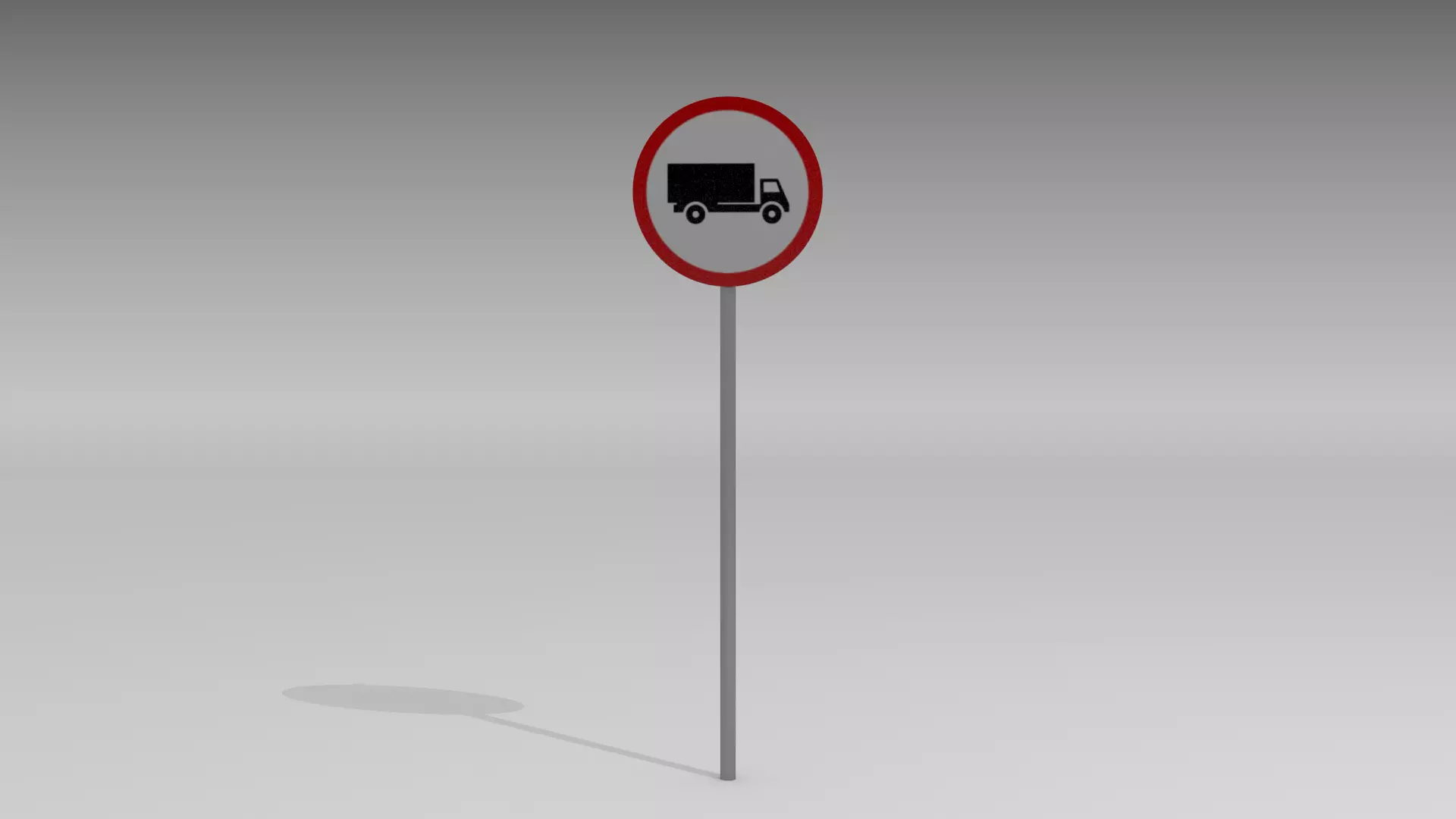 Heavy vehicles prohibited sign 3D model_0