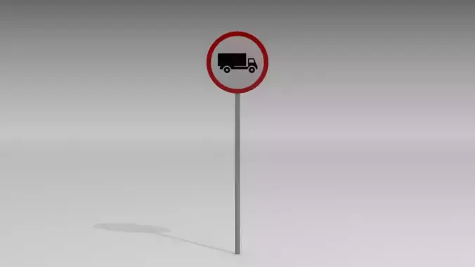 Heavy vehicles prohibited sign 3D model