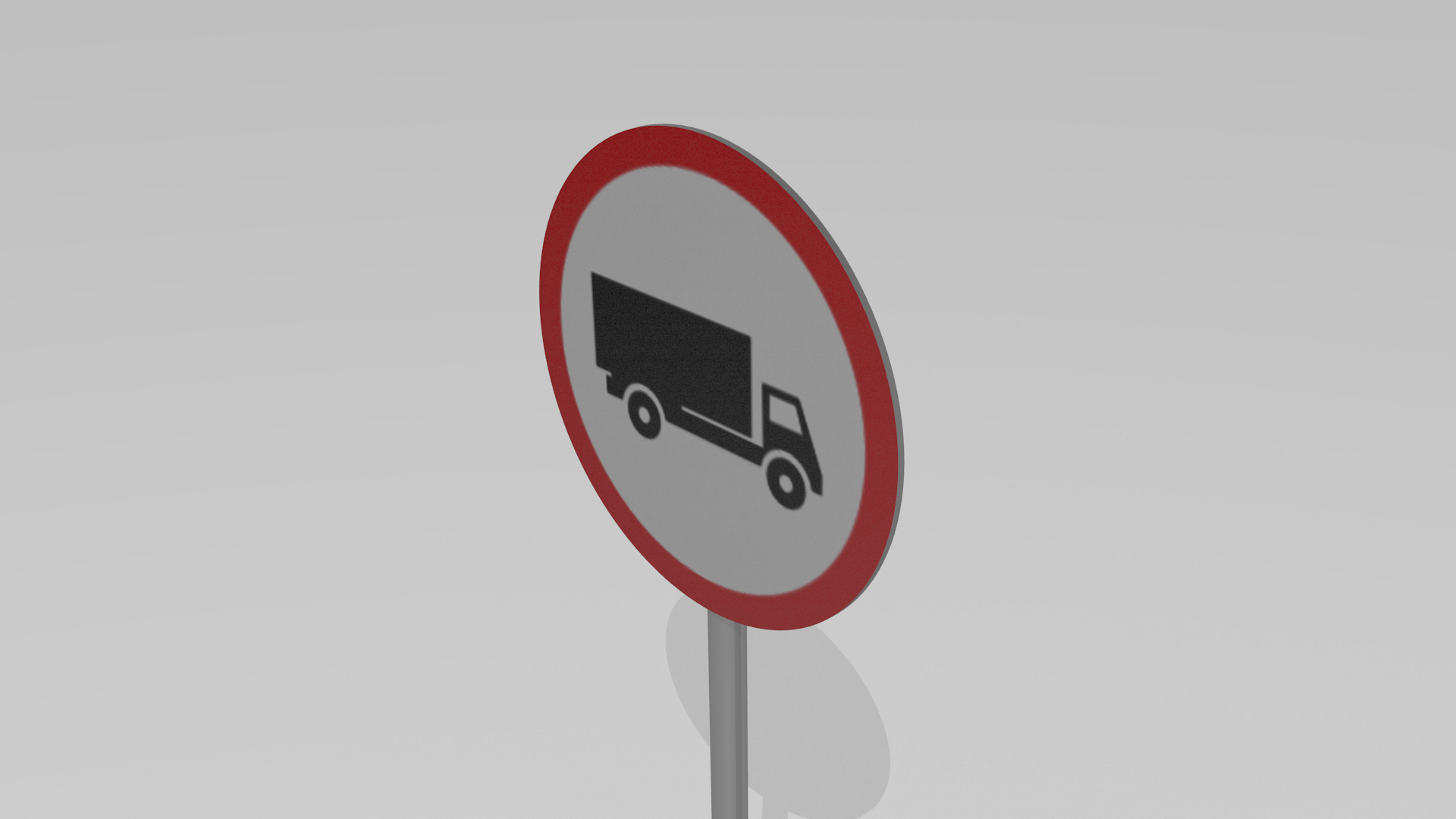 Heavy vehicles prohibited sign 3D model_1