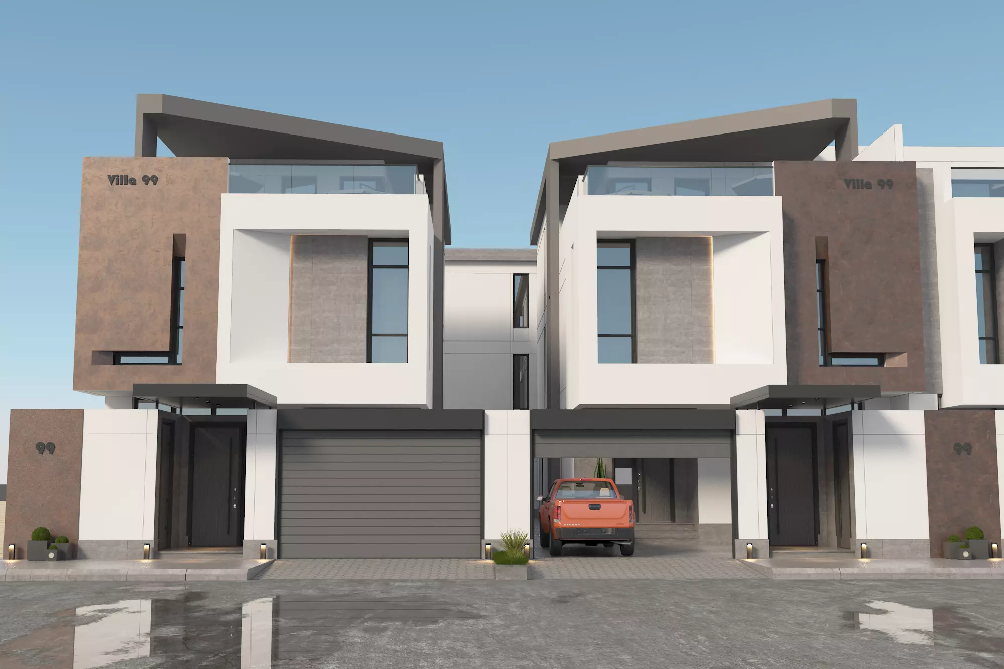 Private Residential Villas Complex  3D model_0