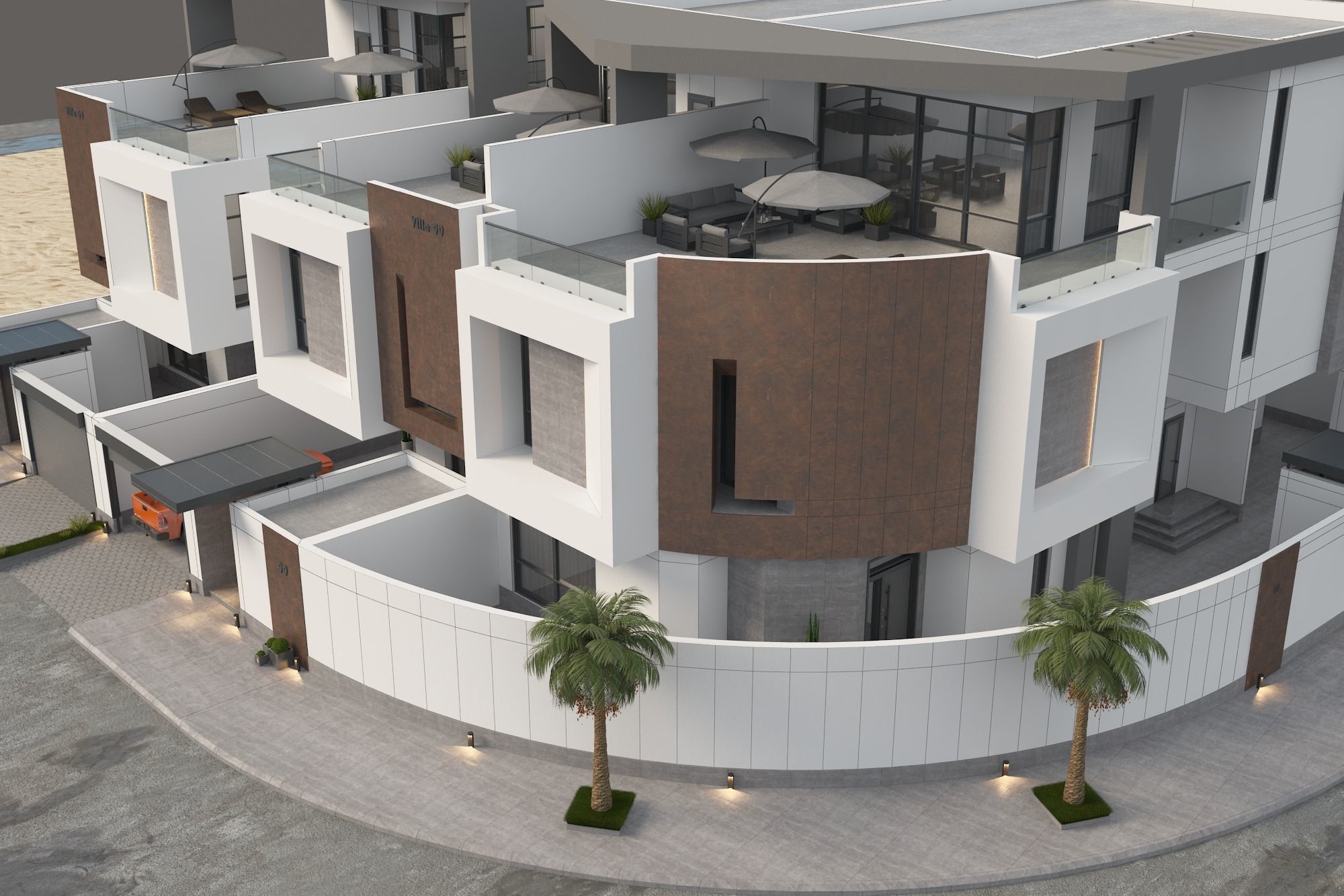 Private Residential Villas Complex  3D model_5