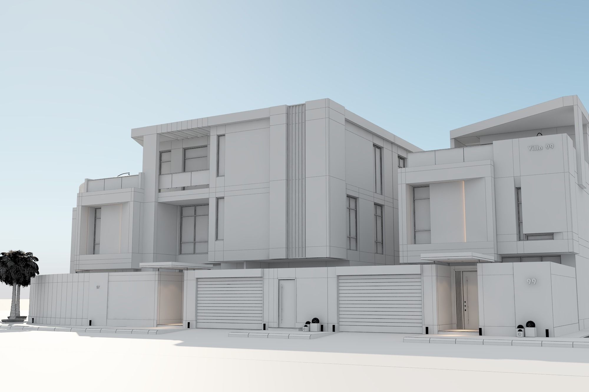 Private Residential Villas Complex  3D model_8