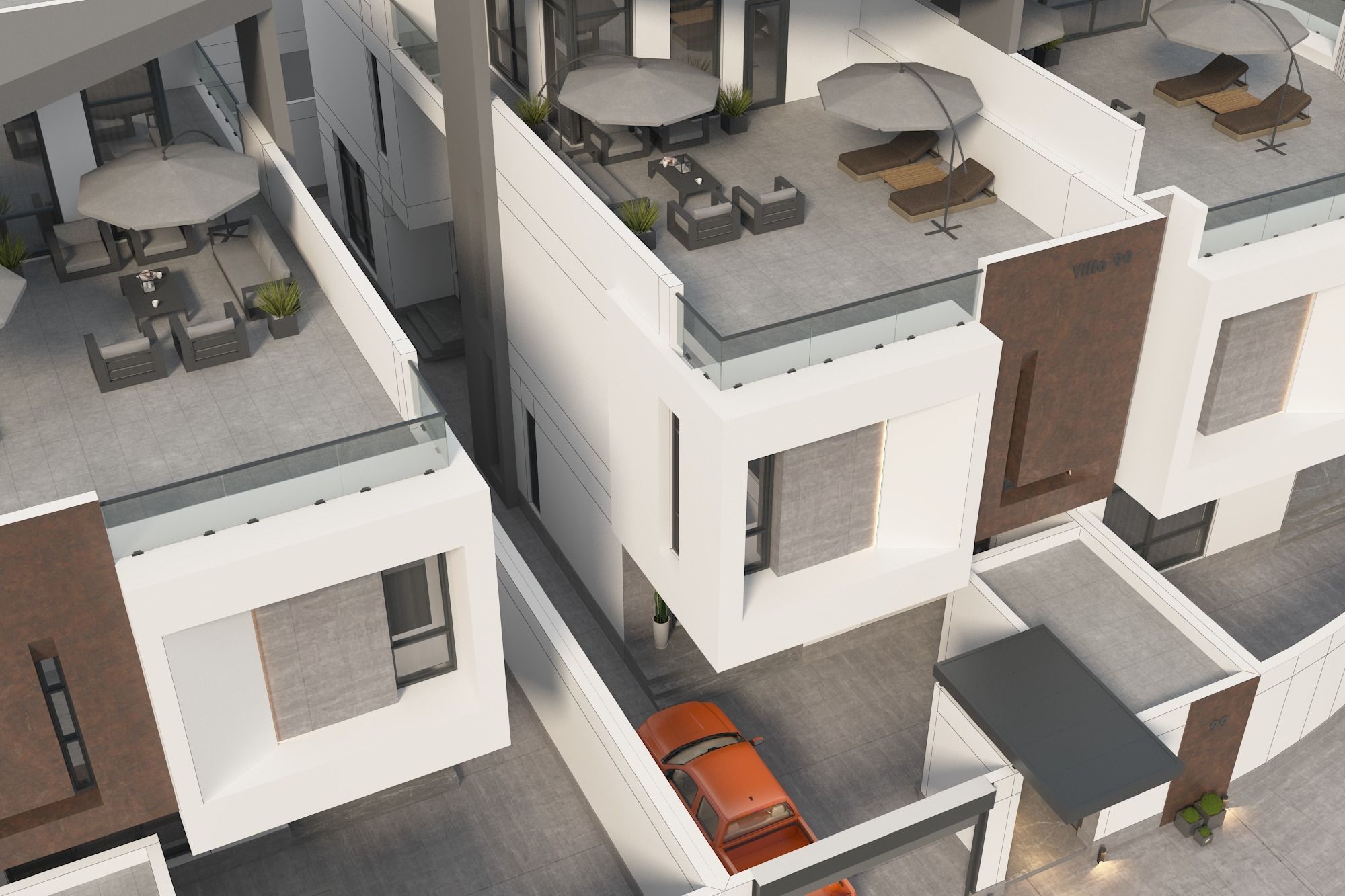 Private Residential Villas Complex  3D model_7