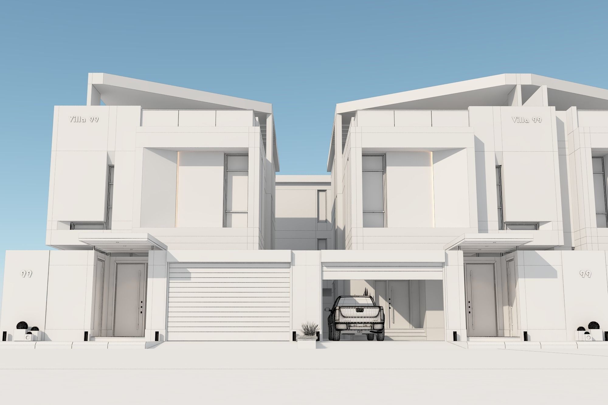 Private Residential Villas Complex  3D model_1