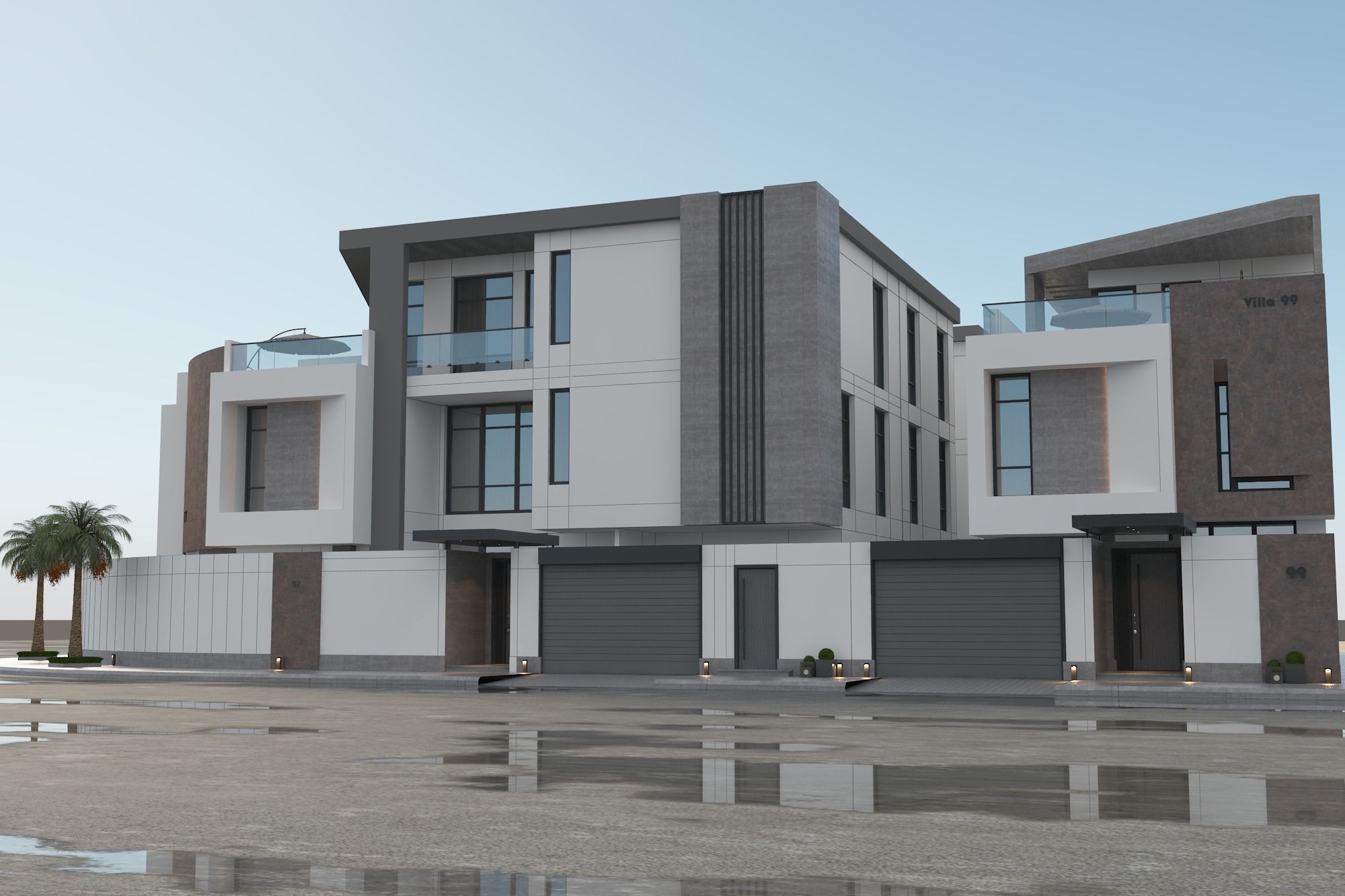 Private Residential Villas Complex  3D model_6