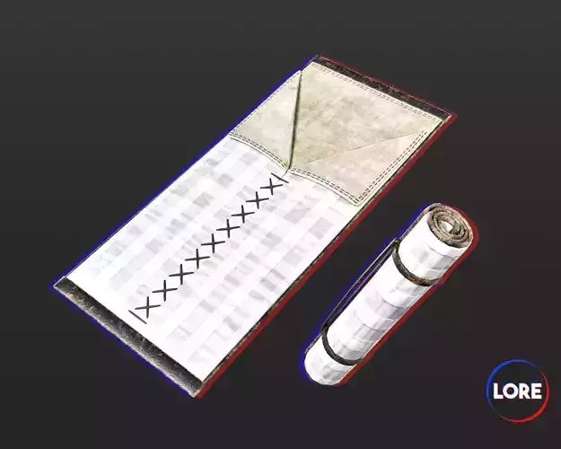 Medieval Elegant Accessory Bedroll Low-poly 3D model