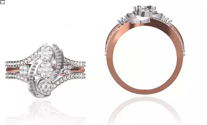 Women Wedding Engagement Ring STL OBJ FBX JCD Details