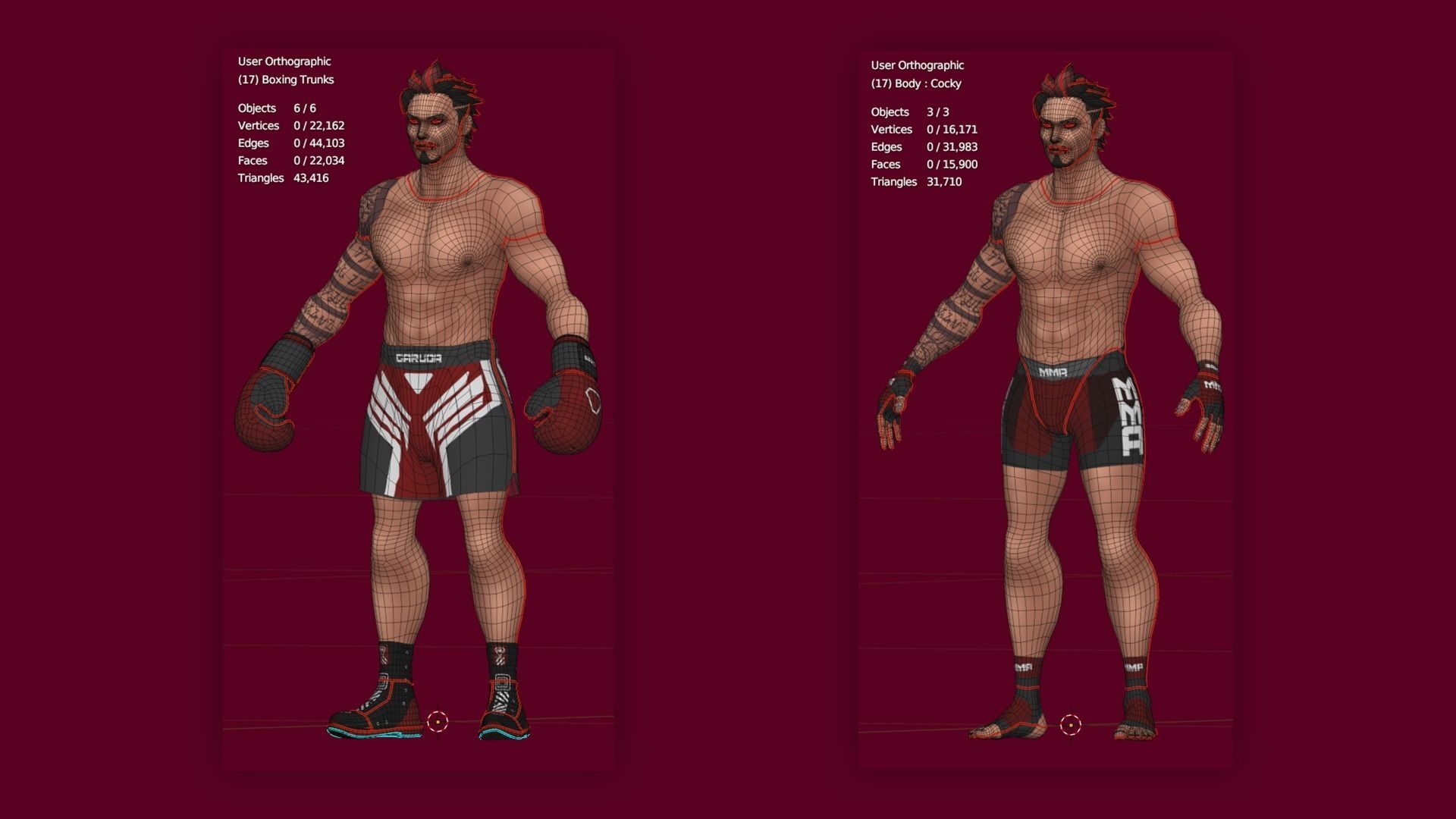 Low Poly Boxer - MMA Fighter - Sakti Low-poly 3D model_21