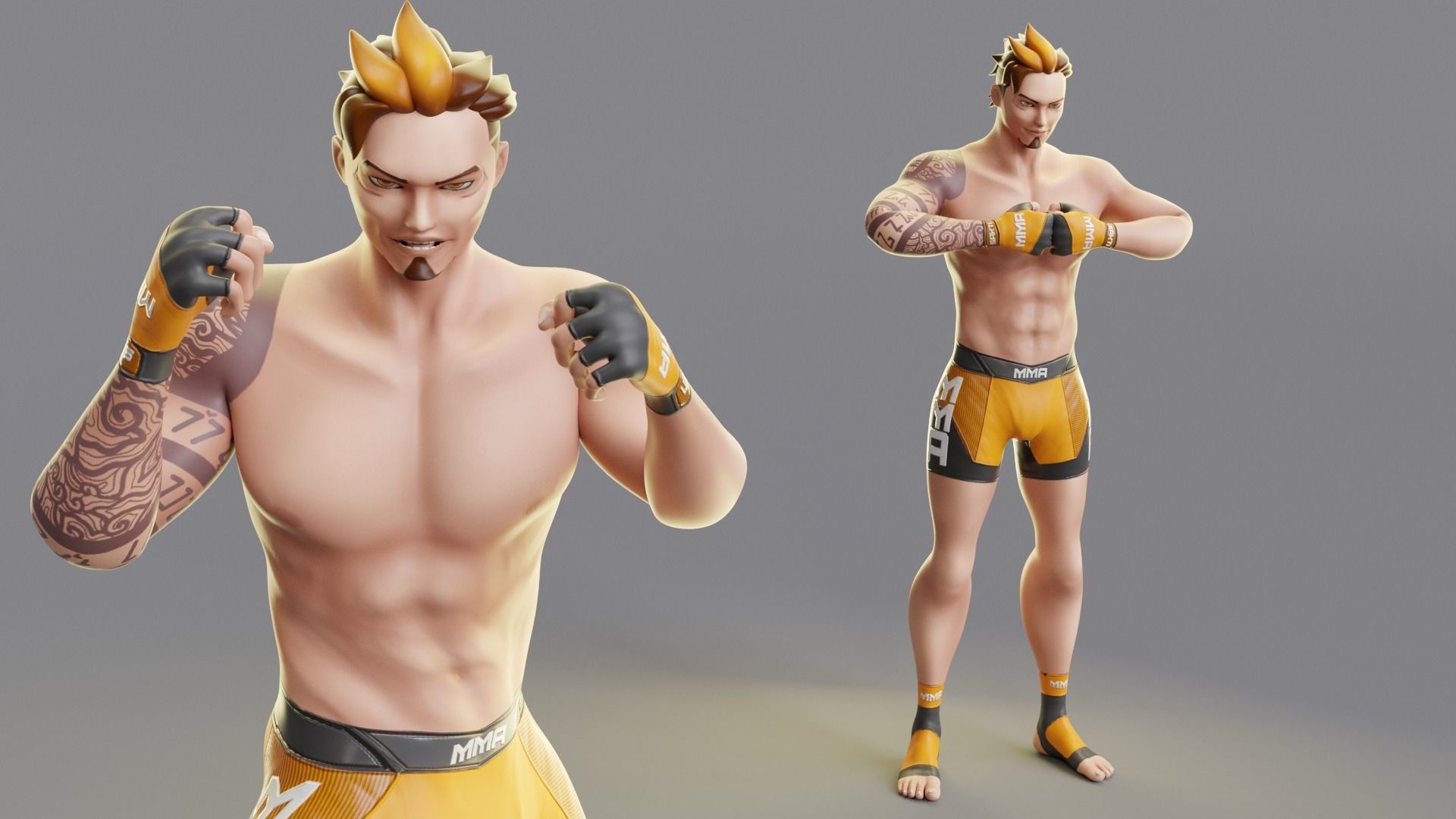 Low Poly Boxer - MMA Fighter - Sakti Low-poly 3D model_18