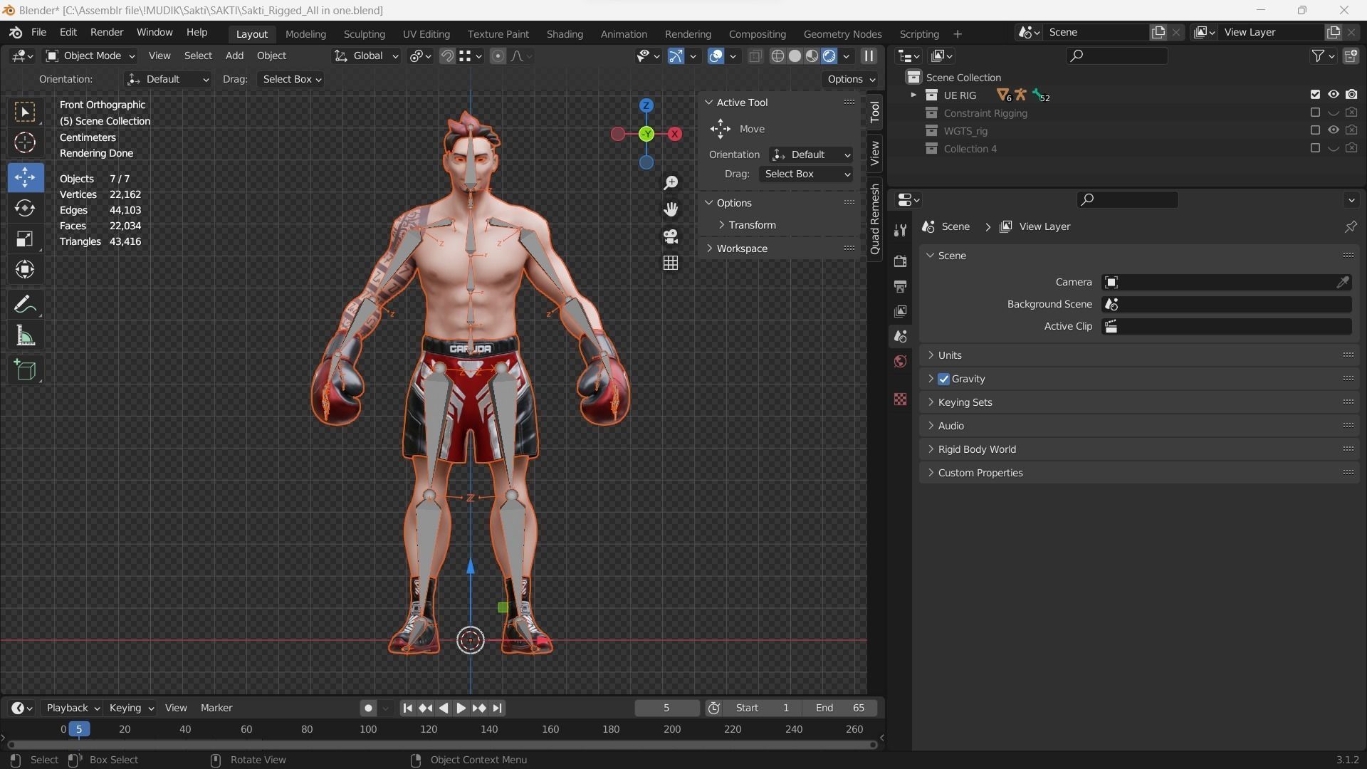 Low Poly Boxer - MMA Fighter - Sakti Low-poly 3D model_25
