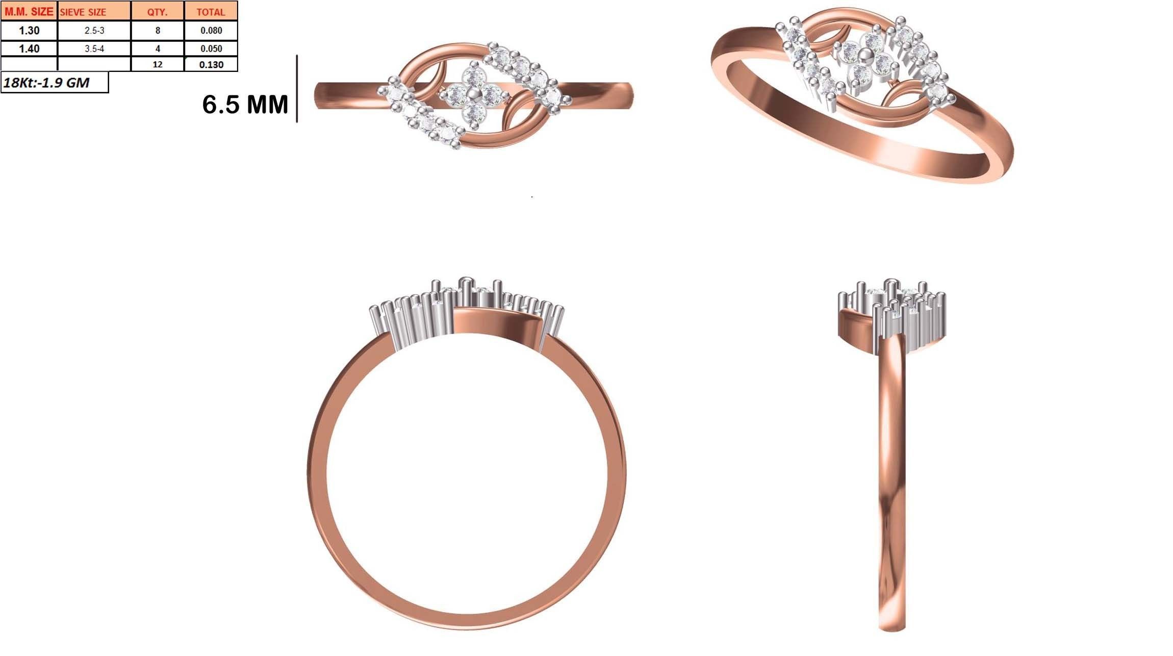 Women Wedding Engagement Ring STL OBJ FBX JCD Details 3D print model_1