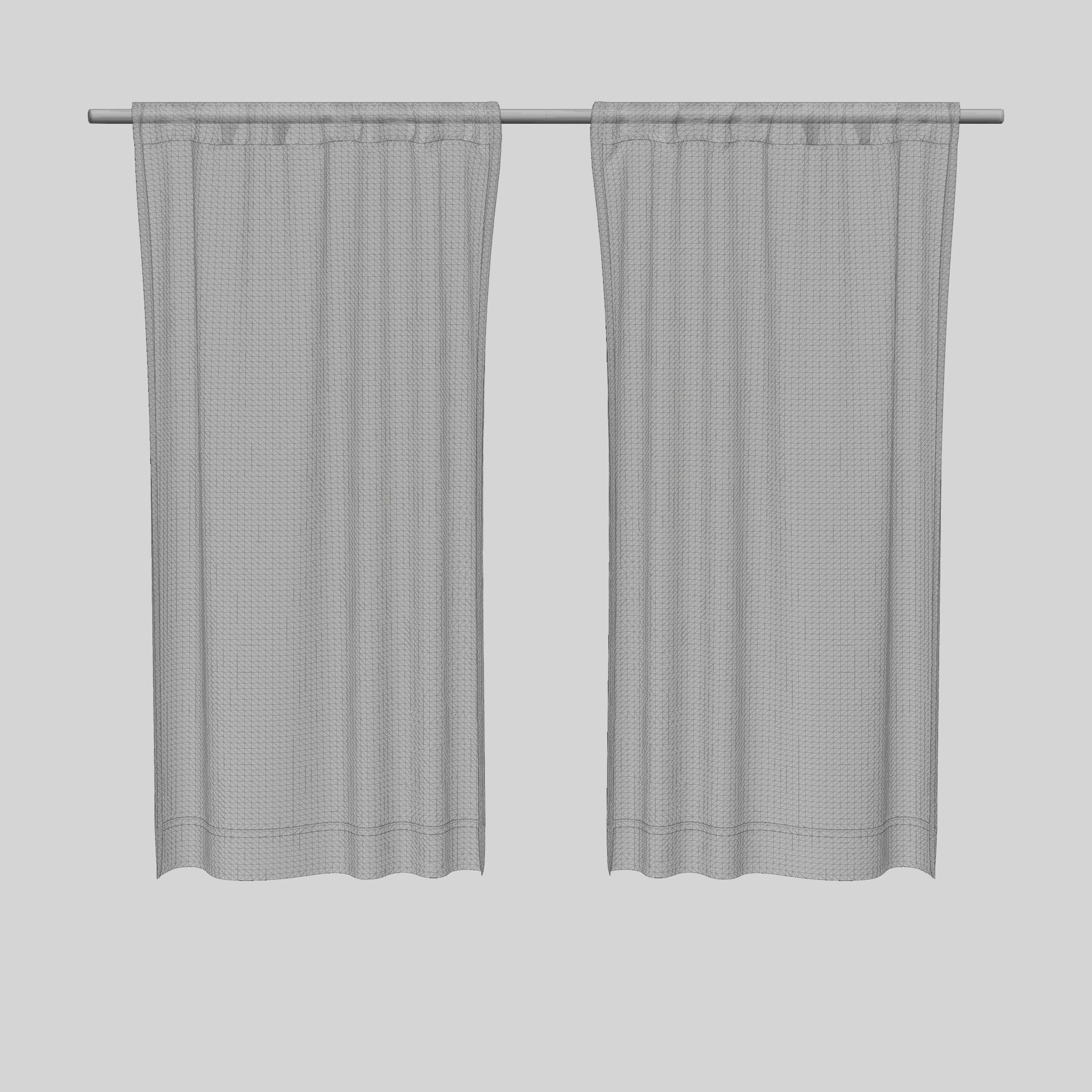 Multiway Curtains White Low-poly 3D model_8