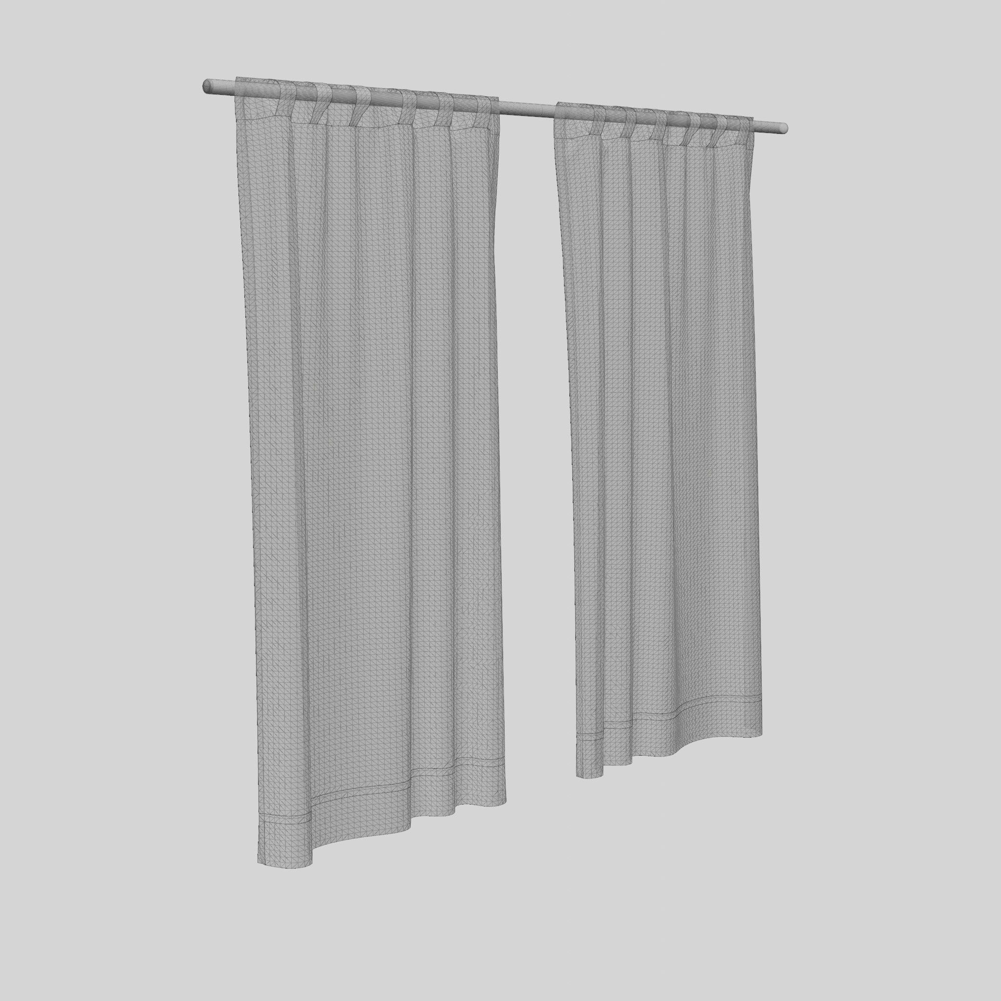 Multiway Curtains White Low-poly 3D model_5