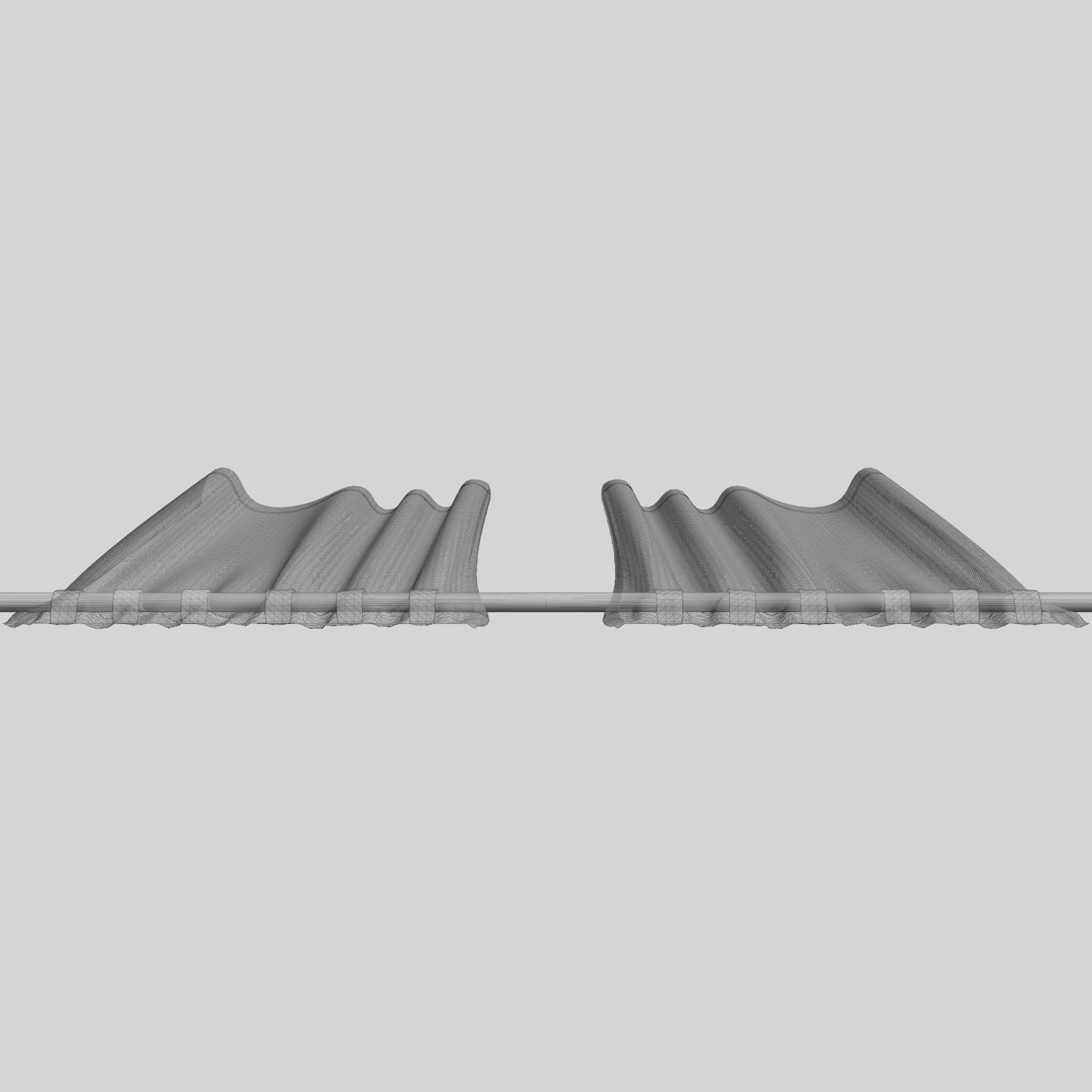 Multiway Curtains White Low-poly 3D model_9